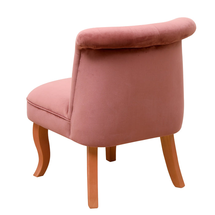 Pink Velvet Accent Chair for Living Room Stylish Wood Frame Upholstered Single Sofa Home & Office Furniture