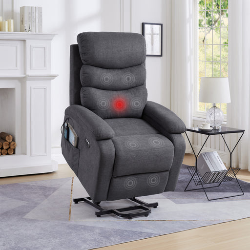 Lift Chair Gray with Message and Heat lowrysfurniturestore