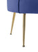 Angelina Blue Velvet Scalloped Back Barrel Accent Chair with Metal Legs lowrysfurniturestore