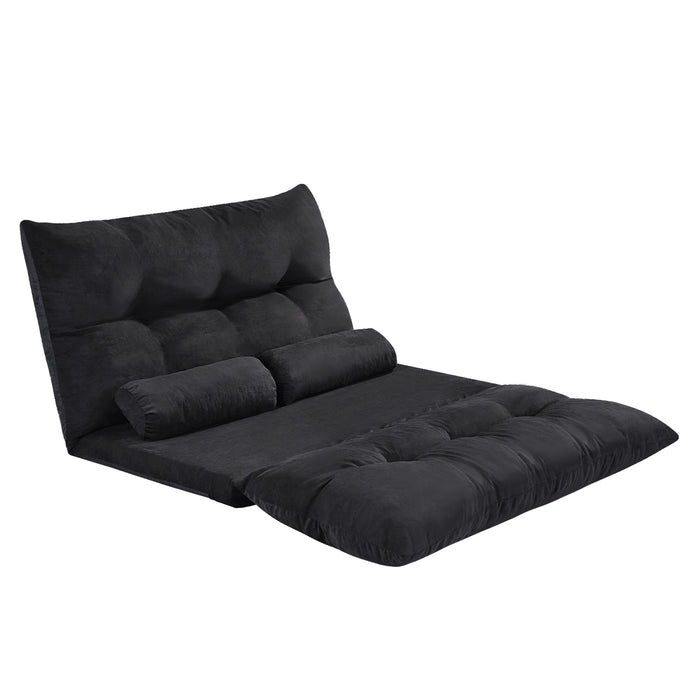 San Saba Lazy Sofa Adjustable Folding Futon Sofa Video Gaming Sofa with Two Pillows | lowrysfurniturestore