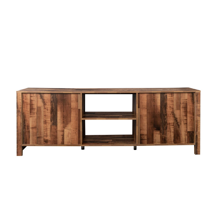 Farmhouse TV Stand, Wood Entertainment Center Media Console with Storage
