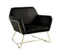 Keira Black Velvet Accent Chair with Metal Base lowrysfurniturestore