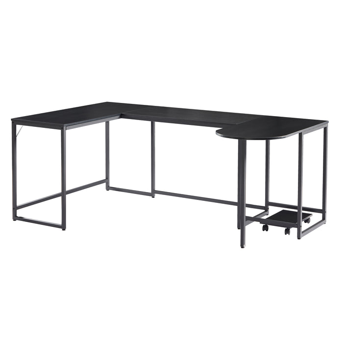 U-shaped Computer Desk, Industrial Corner Writing Desk with CPU Stand, Gaming Table Workstation Desk for Home Office (Black) | lowrysfurniturestore