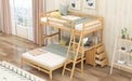 Natural Twin over Full Bunk Bed with Built-in Desk and Three Drawers lowrysfurniturestore