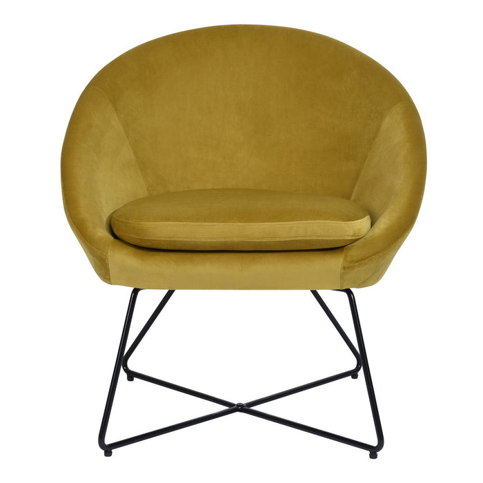 Accent Chair Armchair Fashion Velvet Fabric Upholstery Accent Chairs for Living Room Bedroom,Yellow