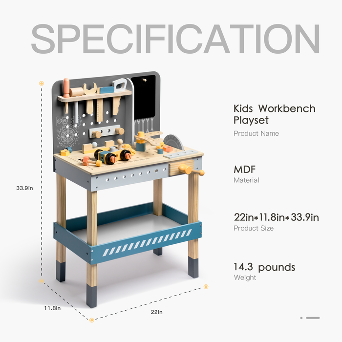 Modern Wooden Workbench with Blackboard for Kids | lowrysfurniturestore