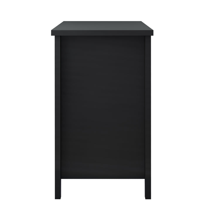 DRAWER DRESSER CABINET，BAR CABINET, storge cabinet, lockers, retro shell-shaped handle, can be placed in the living room, bedroom, dining room,black