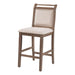 3-Piece Wood Counter Height Drop Leaf Dining Table Set with 2 Upholstered Dining Chairs for Small Place, Brown