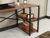 Furnish Home Store Sage Black Metal Frame 47" Wooden Top 2 Shelves Writing and Computer Desk for Home Office, Walnut lowrysfurniturestore