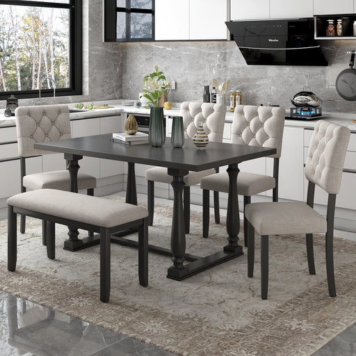 Gray 6 pc Dining Table and Chair Set lowrysfurniturestore
