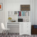 Home Office Computer Desk with Hutch, Antiqued White finish lowrysfurniturestore