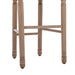 Hengming French Country Wooden Barstools With Upholstered Seating , Beige and Natural ，Set of 2
