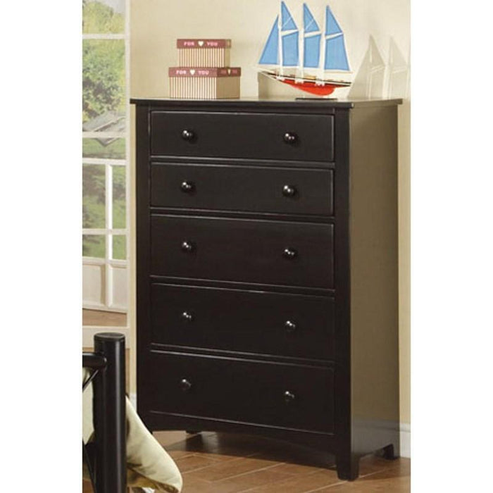 Black 5 Drawer Chest of Drawers Contemporary lowrysfurniturestore