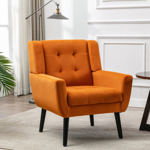 Devan Modern Orange Velvet Accent Chair lowrysfurniturestore