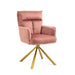 Pink Velvet Contemporary High-Back Upholstered Swivel Accent Chair | lowrysfurniturestore
