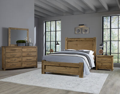 Dovetail Natural Bedroom Suite- with Poster Footboard