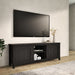 TV Stand Storage Media Console Entertainment Center,Tradition Black,with doors