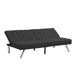 Black Futon, Sofa Bed with Wood Frame and Stainless Leg