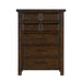 Classic Bedroom Brown Finish 1pc Chest of Drawers Mango Veneer Wood Transitional Furniture