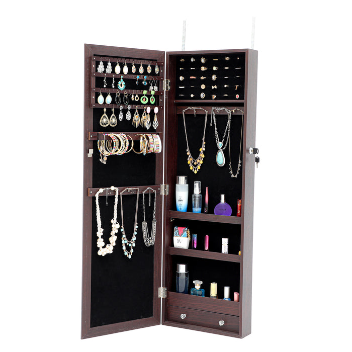 Fashion Simple Jewelry Storage Mirror Cabinet Can Be Hung On The Door Or Wall | lowrysfurniturestore