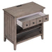 Vintage Storage Nightstand with 1 Drawer and 2 Open Shelves,Charging Design, Brown