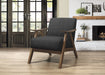 Holsten Dark Gray Walnut Finish Solid Rubber Wood Accent Chair lowrysfurniturestore