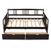 Full Size Daybed Wood Bed with Two Drawers,Espresso（OLD SKU:LP000058AAP）