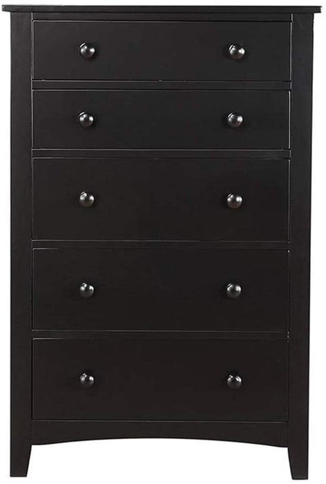 Black 5 Drawer Chest of Drawers Contemporary lowrysfurniturestore