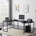 U-shaped Computer Desk, Industrial Corner Writing Desk with CPU Stand, Gaming Table Workstation Desk for Home Office (Black) | lowrysfurniturestore