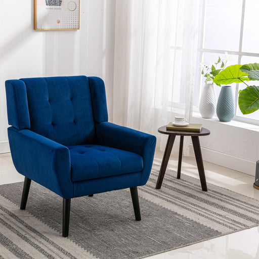 Devan Modern Soft Blue Velvet Accent Chair lowrysfurniturestore
