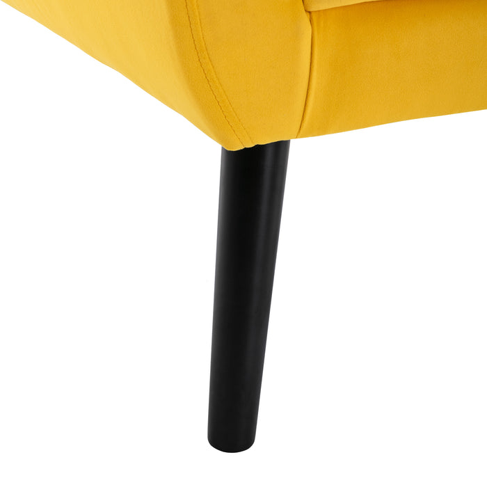 Devan Modern Soft Yellow Velvet Accent Chair lowrysfurniturestore