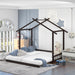 Extending House Bed, Wooden Daybed, Espresso