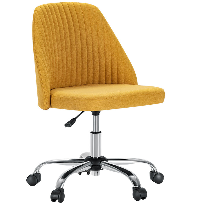 Yellow Home Office Desk Chair with Wheels lowrysfurniturestore